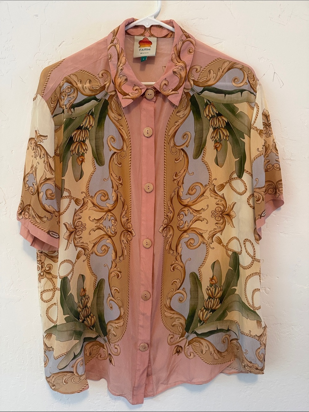 FARM Rio Banana Royalty Shirt Size L